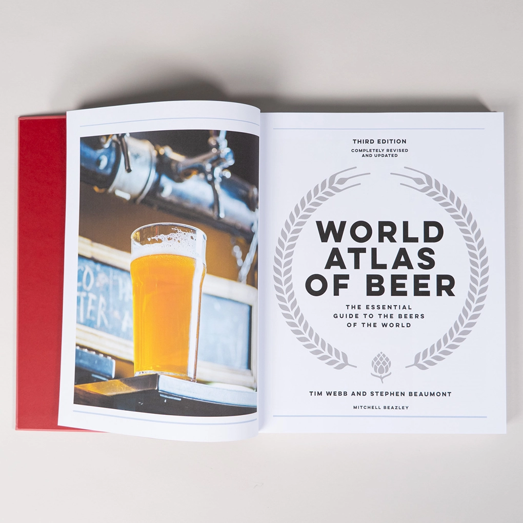 The title page, with a photo of a glass of beer